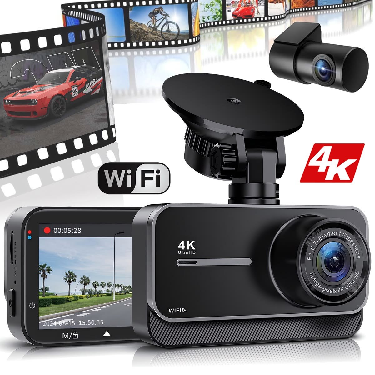 Dual-Lens 4K Dashcams